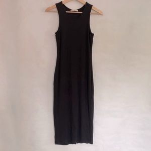 Marine Layer Black Sleeveless Ribbed Midi Tank Dress Size Small EUC